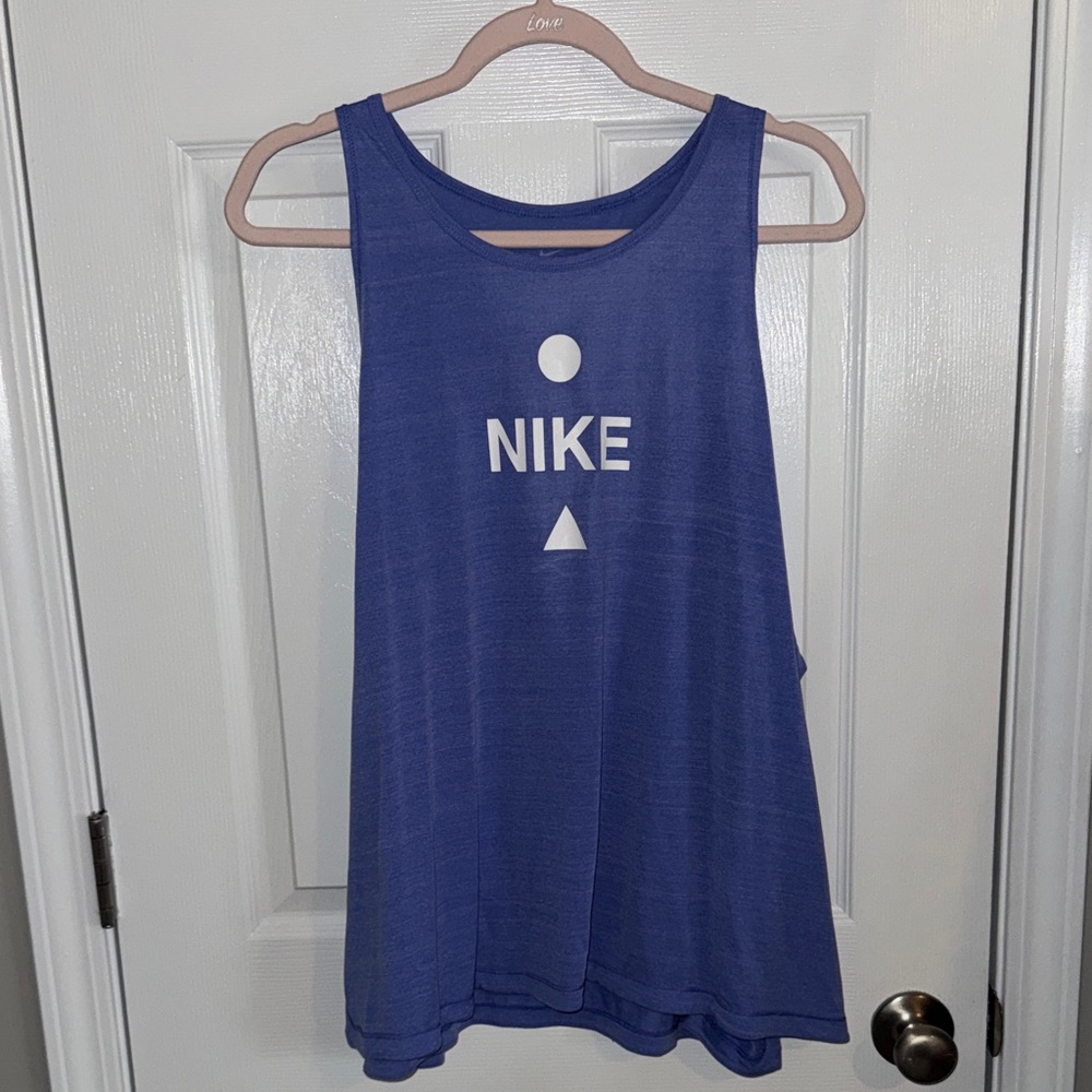 Nike Blue Muscle Tee with White Logo